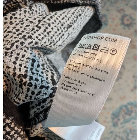 Topshop Black and White Storm Flap Unlined Double Breasted Duster Trench Coat: 4 - Picture 11 of 11